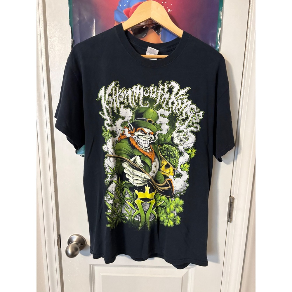 Kottonmouth Kings Leprechaun y2k T-Shirt Mens Large Black Band Tee KMK